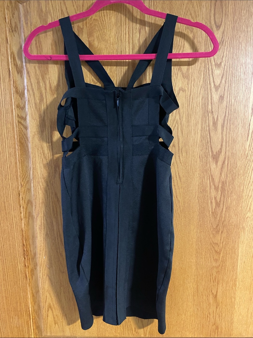 WOW couture Black Strappy Cutout Bodycon Mini Dress - Picture 4 of 4